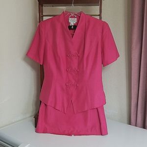 Adrianna Papell 2pc Skirt Pink Suit